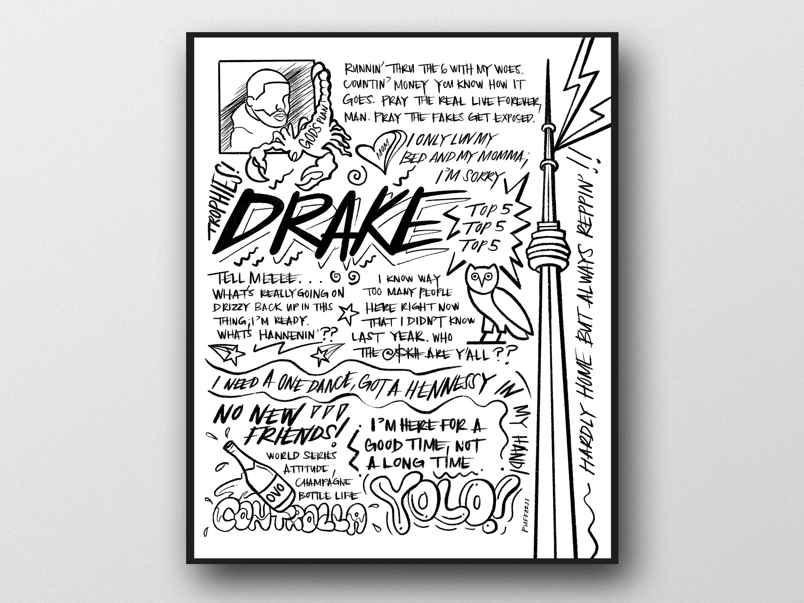 Drake Lyrics Stickers for Sale