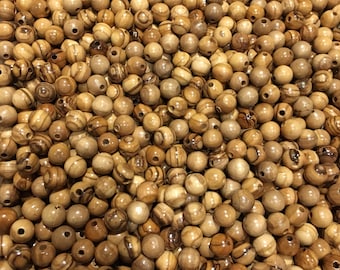 10mm Olive Wood Round Beads - Handmade in Bethlehem, Holy Land, Smooth Wooden Beads - Ideal for Unique Jewelry Designs