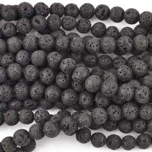 10mm Lava Stone Brilliance: 37-39 Beads on a 16 Inch Strand
