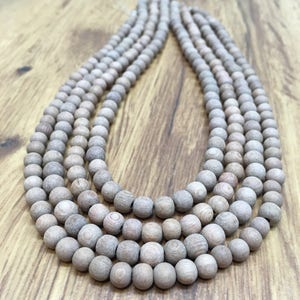 6mm Matte Rosewood Beads - Natural Elegance for Your Creations, 65-74 Beads 16 Inch Strand