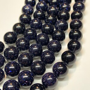 8mm Blue Gold Stone Brilliance: Beads for Aromatherapy Bracelets and Necklaces (46-48 Beads)