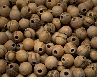 6mm Matte Olive Wood Beads - Handcrafted in Bethlehem, Holy Land - Smooth and Unique for Artistic Jewelry Designs