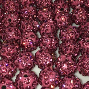 Shamballa 10mm High Quality Rose Red Shamballa Beads 20PC