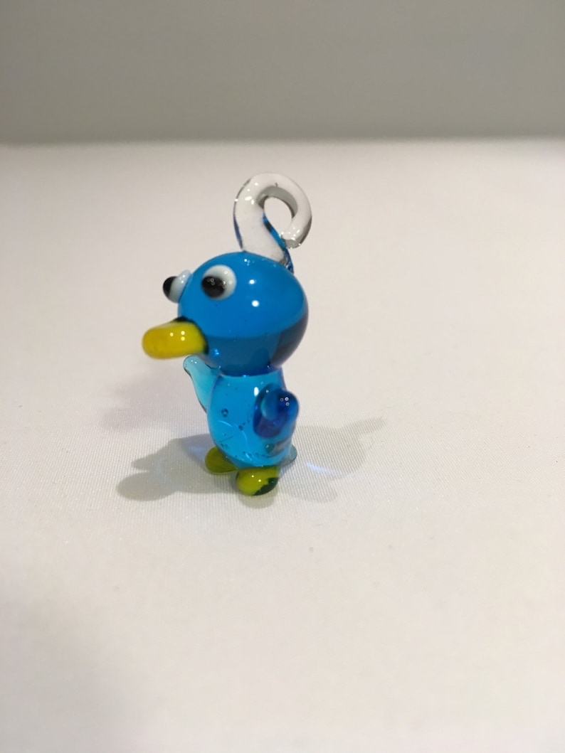 Blue Duck Glass Pendant