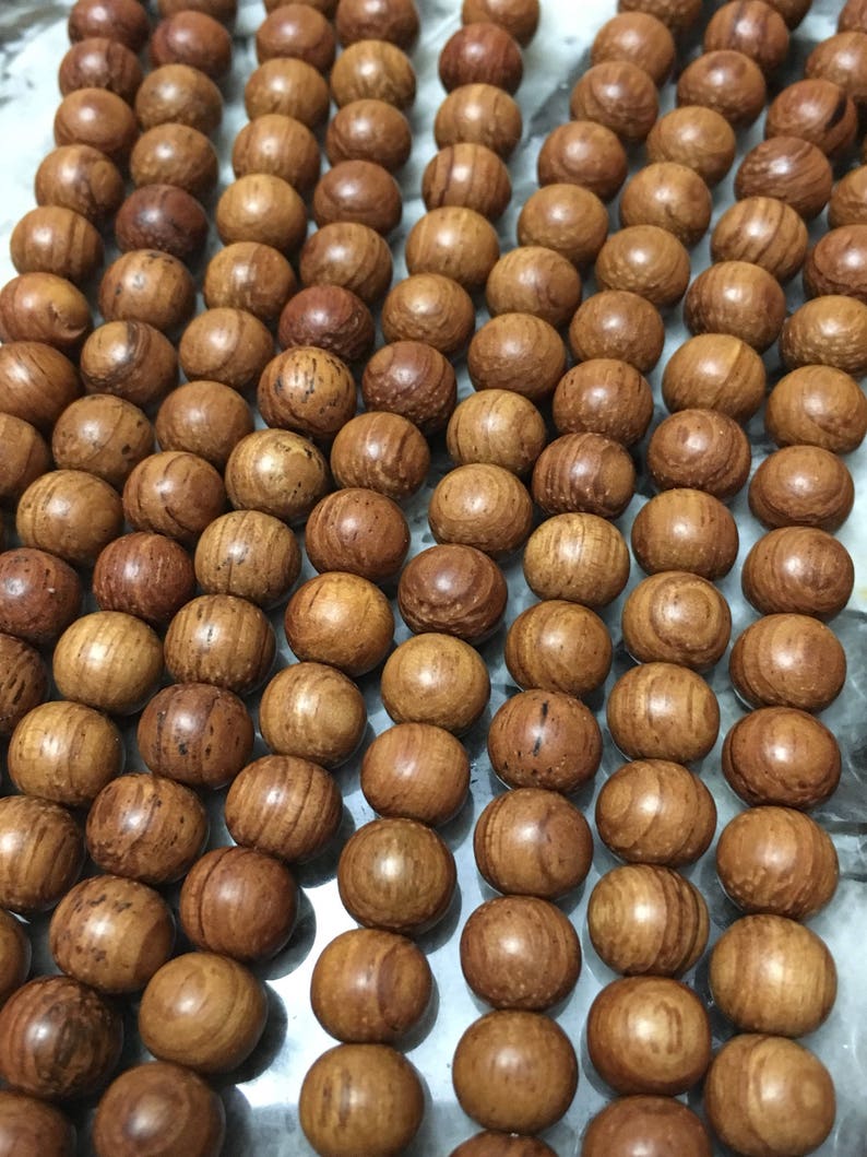 Bayong 8mm Wood Beads Natural Wood Beads Mala Necklace - Etsy