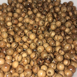 Bethlehem Blessings: 6mm Olive Wood Round Beads, Handcrafted in The Holy Land, Unique Sizes for Spiritual Creations