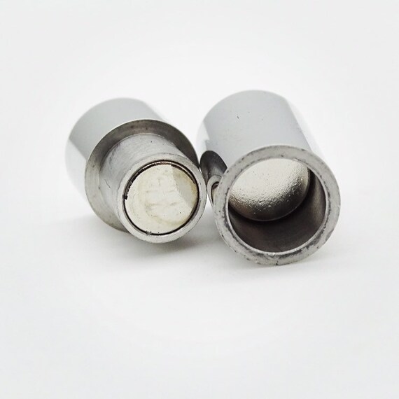 Edelstahl Magnetverschluss schwarz Ø 4 mm Schmuck herstellen anthrazit
