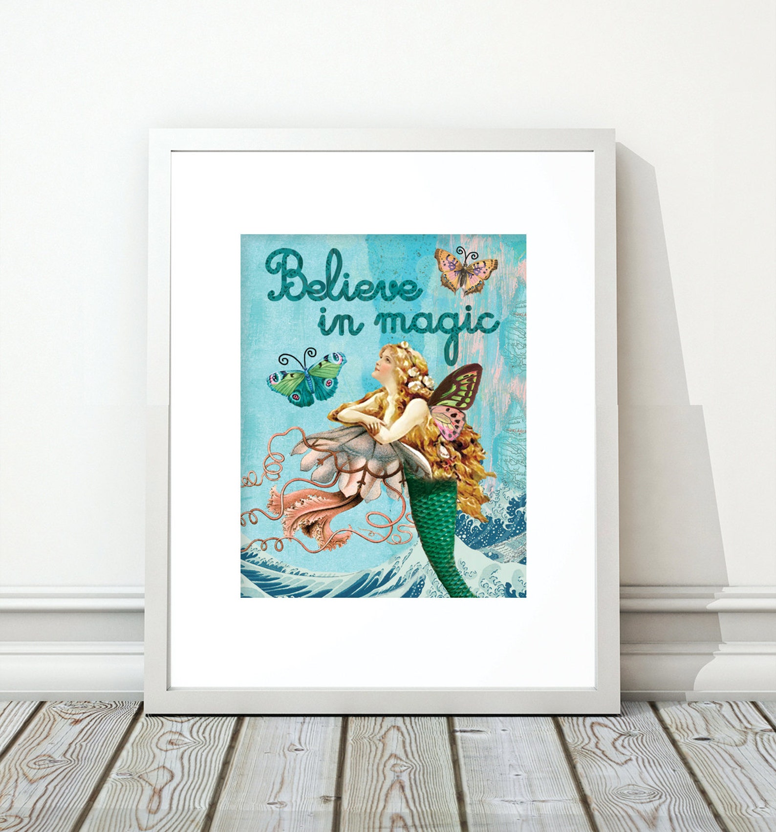 Mermaid Decor Mermaid Wall Art Mermaid Vintage Mermaid Etsy