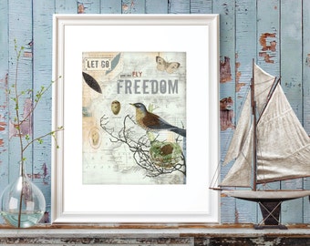 Vogel-Kunstwerk, Vogel Kunstdruck, Vogel-Wand-Kunst, Vogel Drucke, lassen Sie gehen, Freiheit Drucke, lassen Sie Kunst, Freiheit Kunst, Vogel-Wand-Kunst, Strand-Dekor