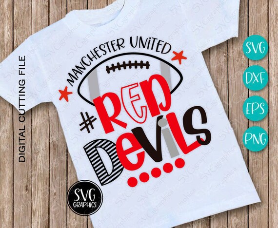 Svgdxf Digital Cutting File 361 Red Devils Football Svg Etsy