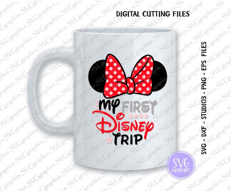 Download Cricut Design File Disney Vacation Vinyl Wall Decal Disney Family Cutting File Svg Dxf Eps 019 My First Disney Trip Silhouette Cameo Clip Art Art Collectibles