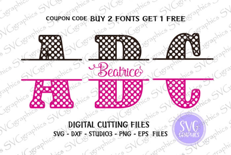 instant download cricut vector graphic for silhouette Cameo 139- Split font scrapbooking dxf files Svg