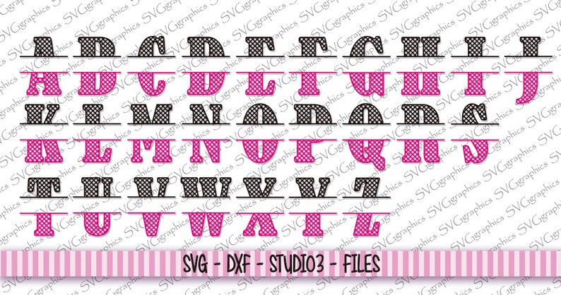 instant download cricut vector graphic for silhouette Cameo 139- Split font scrapbooking dxf files Svg