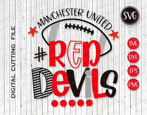 Svgdxf Digital Cutting File 361 Red Devils Football Svg Etsy
