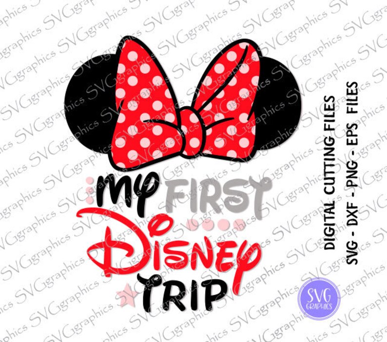 Download Cricut Design File Disney Vacation Vinyl Wall Decal Disney Family Cutting File Svg Dxf Eps 019 My First Disney Trip Silhouette Cameo Clip Art Art Collectibles