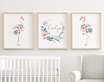 Flamingo Nursery Art - Etsy