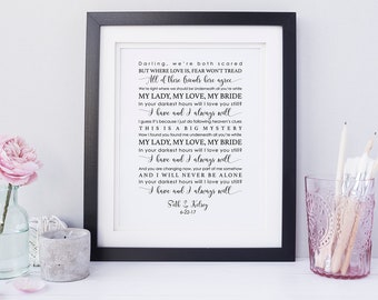 Song Lyrics Print Wedding Gift Song Lyrics Wall Art Music Etsy