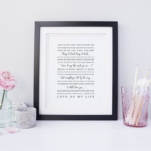 Personalized Song Lyrics Wall Art, Song Lyric Print, Wedding Gift, Anniversary Present, Music Wall Art, Music Print, Custom Gift