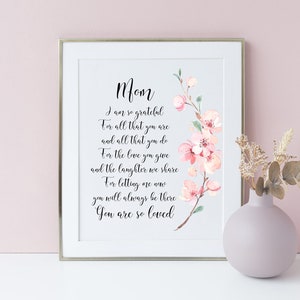Mothers Day Poem Print Letter For Mom Mothers Day Quote Etsy