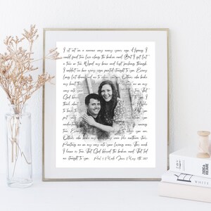 Custom Wedding Song Lyrics Print, First Dance Lyrics, Wedding Photo Gift For Him, Song Lyrics Wall Art, 8th Anniversary Gift For Her