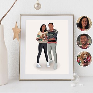 Custom Couple Portrait, Couple Illustration, Digital Portrait From Photo, Couple Print, Boyfriend Gift, Personalized Gift for Girlfriend