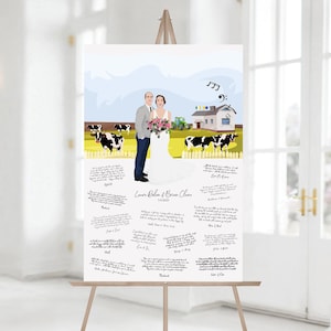 Alternative Gästebuch Ideen, Individuell angefertigte Kunst für den Hochzeitsort, Personalisiertes Hochzeitsgästebuch, Illustration für den Hochzeitsort, Einzigartiges Hochzeitsgeschenk