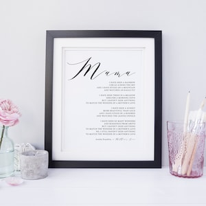 Mothers Day Print, Aretha Franklin Song Lyrics Print, Mom Printable Quote, Mom Birthday Print, Gift for Mom, Mother&#39;s Day Gift