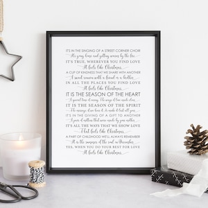 Christmas Carol It Feels Like Christmas, Song Lyrics Print, Ghost of Christmas Present, Christmas Carol, Christmas Music, Christmas Gift