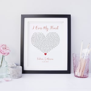 Personalized Song Print, Custom Song Lyrics Print, Heart Shaped Lyrics, Wedding Song Lyrics Wall Art, Wedding Gift, Anniversary Gift