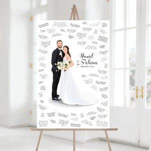 Wedding Guestbook, Alternative Wedding Guestbook, Guestbook Alternatives, Guestbook with Personalized Wedding Portrait, Custom Wedding Gift