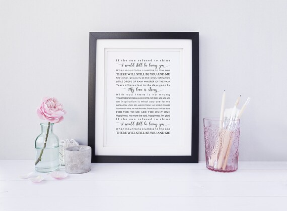 Led Zeppelin Thank You Song Lyric Print Lyrics Art Etsy