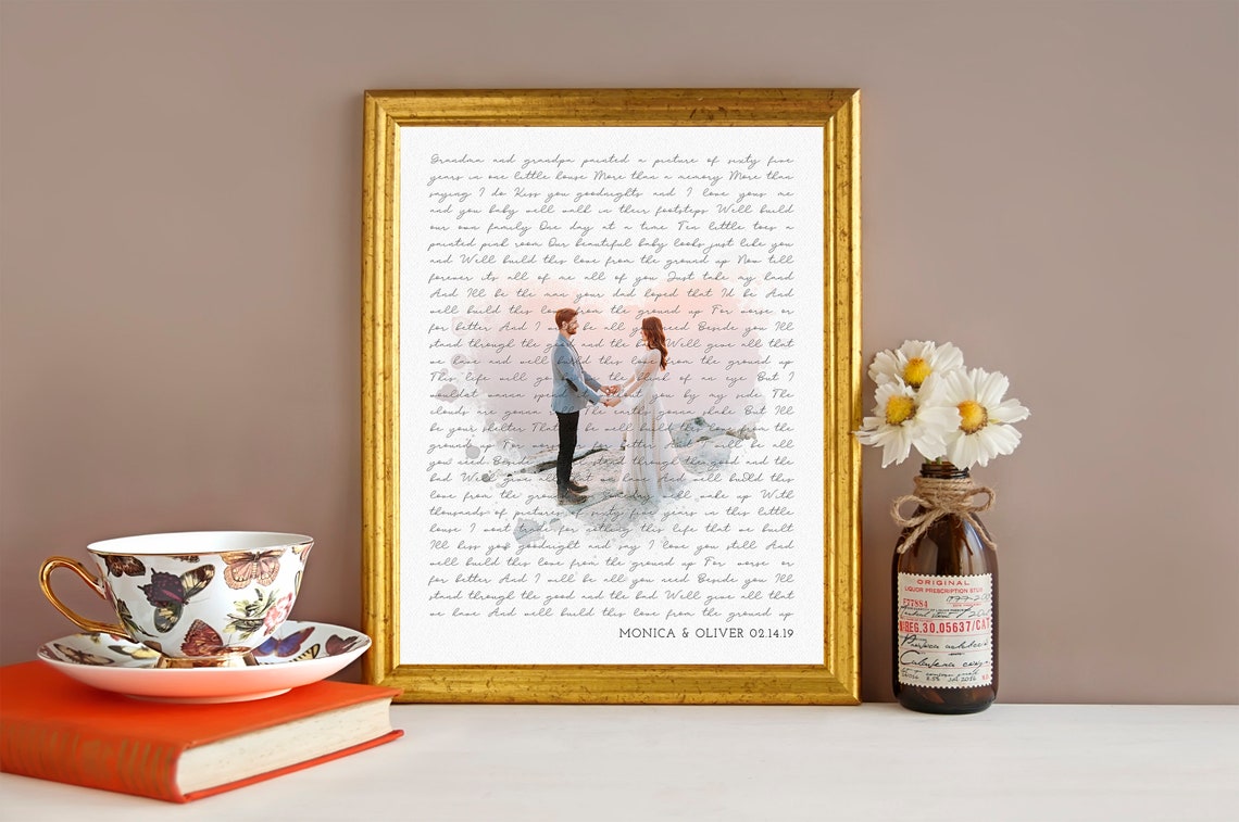 Wedding Song Lyric Art Custom Song Lyrics Print Wedding Etsy