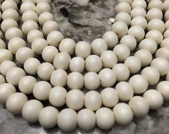 WhiteWood Beads, 6mm Natural wood Beads, Mala Necklace Beads, 16 Inch Strand, Whitewood Beads, 68-75 Beads