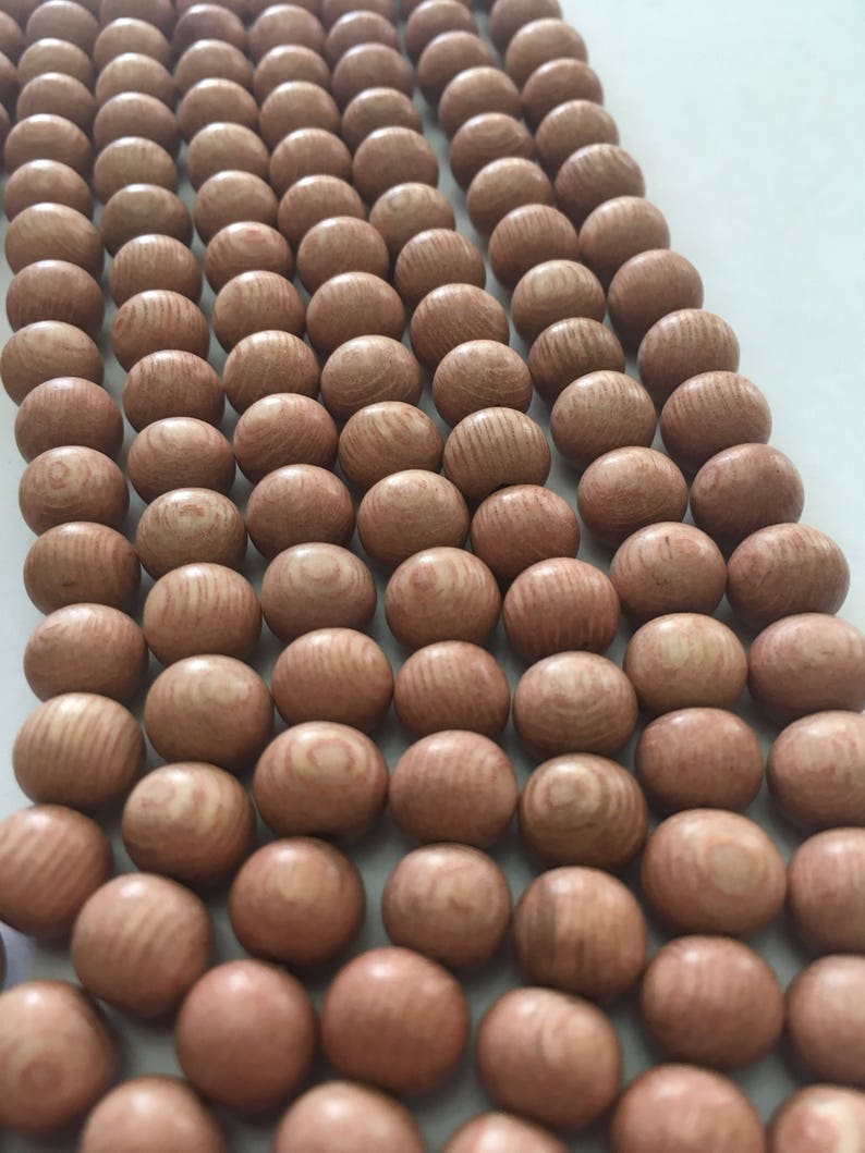8mm Natural Rosewood Beads Rosewood Mala Beads 52-54 Beads 16 Inch Strand Wood Beads