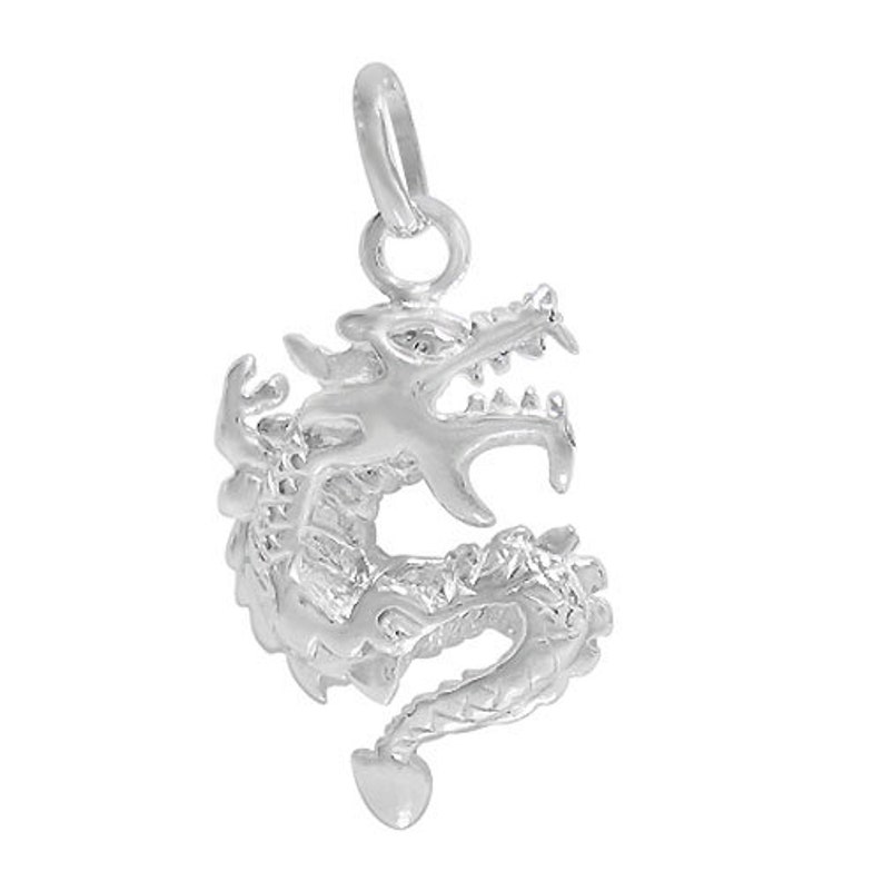 20mm L x 14.5mm W. smooth dragon pendant Sterling Silver Approx pendant size