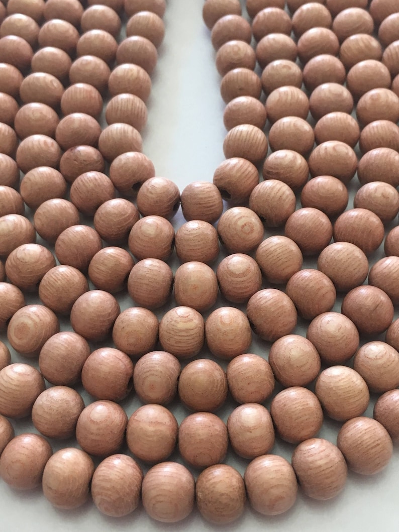 8mm Natural Rosewood Beads Rosewood Mala Beads 52-54 Beads 16 Inch Strand Wood Beads
