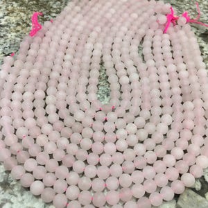 Quartz,8mm Frosted Matte Rose Quartz For Essential Oil Bracelets/ Necklaces, Spiritual Health And Wellness Beads,45-48 Beads Semi Precious image 9