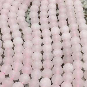 Quartz,8mm Frosted Matte Rose Quartz For Essential Oil Bracelets/ Necklaces, Spiritual Health And Wellness Beads,45-48 Beads Semi Precious image 6