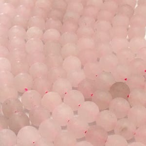 Quartz,8mm Frosted Matte Rose Quartz For Essential Oil Bracelets/ Necklaces, Spiritual Health And Wellness Beads,45-48 Beads Semi Precious image 10