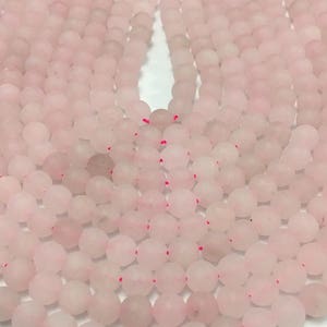 Quartz,8mm Frosted Matte Rose Quartz For Essential Oil Bracelets/ Necklaces, Spiritual Health And Wellness Beads,45-48 Beads Semi Precious image 8