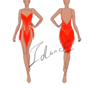 Custom Ballroom Dance, rhythm , Latin, tango dance Dress – Made to Order