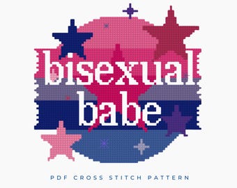 Bisexual Babe LGBTQ+ Pride Quote Cross Stitch Pattern PDF