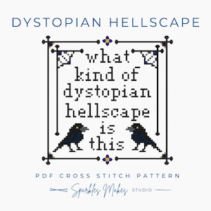 Hellscape Pattern Dystopian Hellscape Wednesday Inspired Cross Stitch Pattern PDF - Etsy