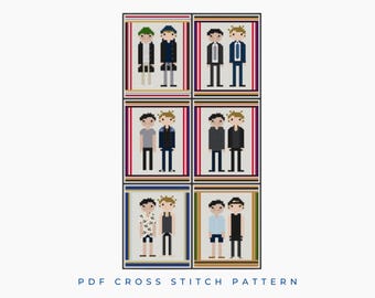 Shane & Ilya Hollanov Heated Rivalry Inspired Sampler Cross Stitch Pattern PDF Download