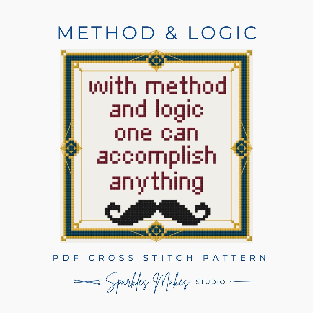 Method & Logic Hercule Poirot Agatha Christie Inspired Cross Stitch ...
