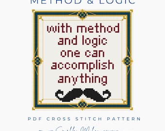 Methode und Logik Hercule Poirot Agatha Christie inspiriertes Kreuzstichmuster PDF