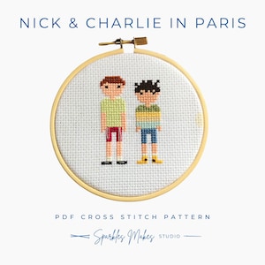 Nick & Charlie in Paris Heartstopper Inspired Cross Stitch Pattern PDF