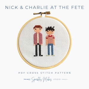 Nick & Charlie at the Fete Heartstopper Inspired Cross Stitch Pattern PDF