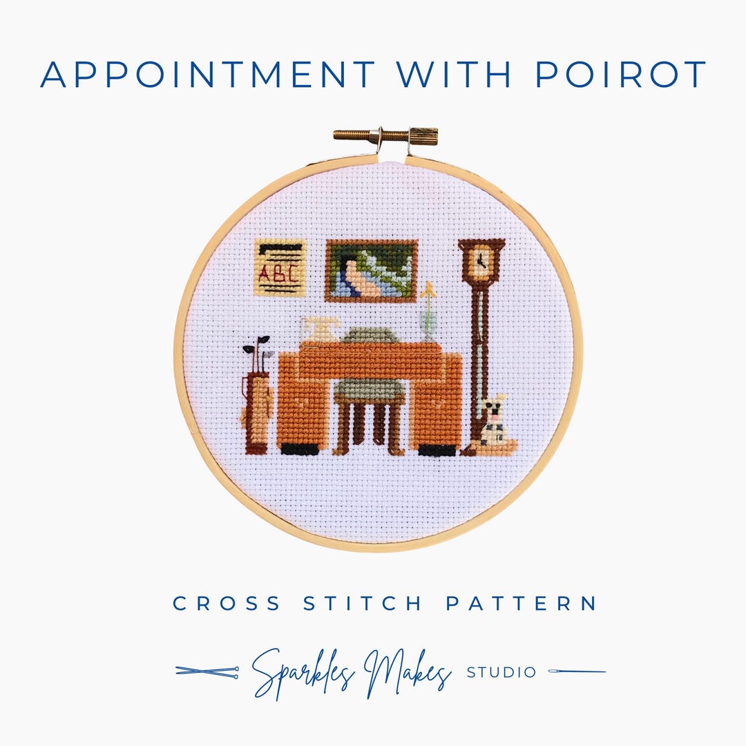 Appointment With Poirot Agatha Christie Inspired Cross Stitch Pattern ...
