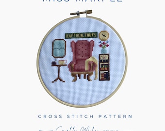 Miss Marple Agatha Christie inspiriertes Kreuzstichmuster PDF
